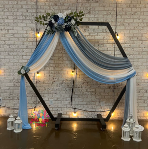 Voilages simples pour arche de <span class=keywords><strong>mariage</strong></span>, rideaux de fond transparents en polyester <span class=keywords><strong>blanc</strong></span> pour décorations de <span class=keywords><strong>mariage</strong></span> en extérieur, fêtes et plafonds - Product Image 6