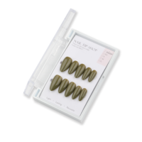 24 faux ongles à presser, présentés sur carte, pour présentation, vente en gros, personnalisables, pour filles, forme amande, ongles esthétiques