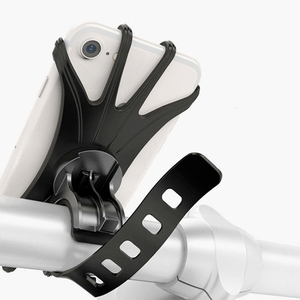 Support de téléphone portable en silicone 2026 avec poignée pour guidon de moto - Rotation réglable, ajustement universel pour téléphones de 5,5 à 7 pouces - Product Image 1