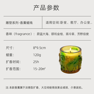 Embossed Scented Candles Glass Cup 120g Cylinder Home Decoration - Product Image 5