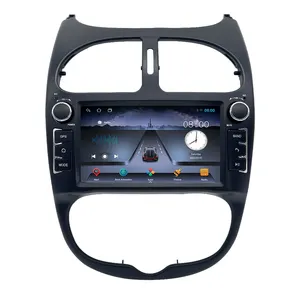 Lecteur dvd multimédia de voiture 2 din pour peugeot 206 auto audio vidéo radio navigation gps carplay 4G DSP Radio pour peugeot 206 IPS