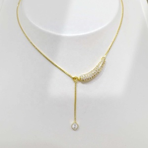 custom plata 925 sterling <b>silver</b> macrame <b>choker</b> necklace wholesale ladies summer moon dainty gold plated long pendant necklaces - Product Image 2