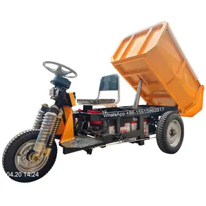 1.5 Ton Electric Dumper With Cargo 3 Wheel Mini Diesel Tricycles With Big Loading Capacity Small Diesel Dump Truck