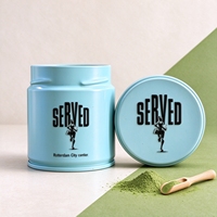 Boîtes à thé matcha personnalisées avec gaufrage, 30g 50g, boîte à thé matcha en métal avec couvercle à vis hermétique, pot à poudre de qualité alimentaire, petit emballage rond pour thé matcha