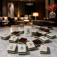 2026 Originality Ensemble de Mahjong Chinois-Américain de Luxe, Motif Écaille de Tortue, Peint à la Main, Tuiles d'Art Classique en Acrylique, Cadeau, En Stock, Prêt à l'emploi