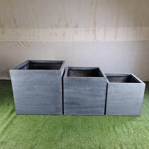 Maceta Moderna de Diseño Cuadrado Grande para Exteriores, Fabricada en Fibra de Vidrio, Material Ecológico, <span class=keywords><strong>Cemento</strong></span> y Arcilla, Macetas para Plantas y Flores - Product Image 2