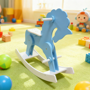 Caballo Balancín de Madera Lucky, Diseño Moderno, Pintura No Tóxica, Movimiento Estable, Juguete Clásico para Niños - Product Image 4
