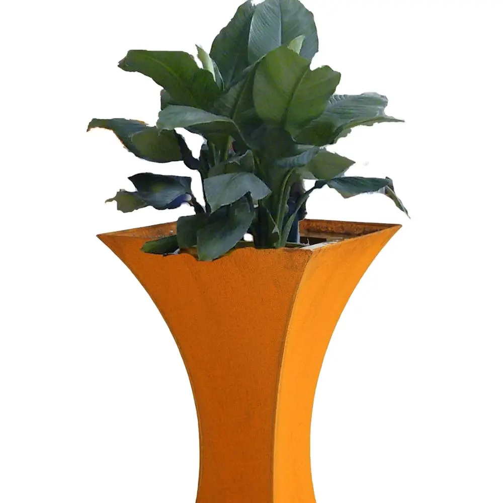 緑化のためのコルテン鋼人工植木鉢は企業に適しています