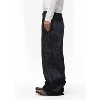 Fabricant de jeans baggy pour hommes en gros, OEM ODM, streetwear, pantalons en denim à jambes larges et surdimensionnés, personnalisables en usine, LOGO, fermeture boutonnée
