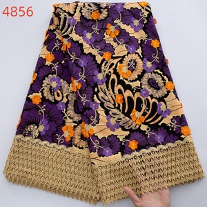 4856 High Quality African Plain Glitters Wax Luxury Nigerian/Senegal Embroidery Wax Sequins <strong>Lace</strong> for Party Dress - Product Image 6