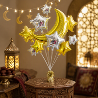Großhandel Eid Mubarak Ramadan Feiertagsdekoration 36-Zoll Mond-Stern-Folienballon-Set Partyzubehör 13-teilig/Set