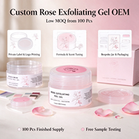 Gel exfoliant à la rose biologique naturel en marque propre, nettoyage en profondeur, blanchissant, hydratant, raffermissant, soin des pores, tous types de peau, visage