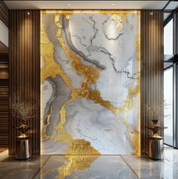 Panneau mural en PVC brillant 3D effet marbre, imperméable, personnalisé en usine pour la décoration intérieure