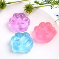 Jouet anti-stress souple transparent coloré en forme de patte de chat pour capsule distributrice de 2 pouces