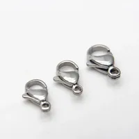 30-50 pièces de fermoirs mousquetons en acier inoxydable 304 plaqué or pour bracelets, colliers, chaînes, fabrication de bijoux DIY, 9-15 mm