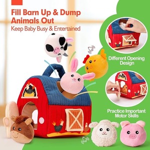 Juguetes para bebés <span class=keywords><strong>animales</strong></span> <span class=keywords><strong>de</strong></span> <span class=keywords><strong>granja</strong></span> <span class=keywords><strong>de</strong></span> peluche sorpresa <span class=keywords><strong>de</strong></span> Granero, sonajero, arrugado, espejo, juguetes Montessori rellenos <span class=keywords><strong>de</strong></span> medias para bebés - Product Image 4