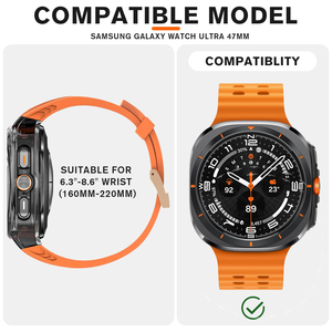Cinturino sportivo robusto in silicone con custodia compatibile per Samsung Galaxy <span class=keywords><strong>Watch</strong></span> <span class=keywords><strong>Ultra</strong></span> 47mm con cover protettiva trasparente per uomo - Product Image 5