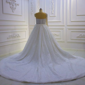 Jancember LSCJ64 Chic un hombro lleno de perlas sirena vestidos de novia vestidos - Product Image 4