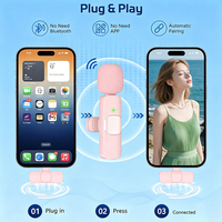 Mini microphone cravate sans fil double à condensateur K9 avec suppression du bruit, connecteur Type-C 2,4 GHz, pour iPhone, Android et appareil photo