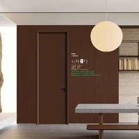 Porte intérieure en bois battante pour chambre à coucher, en peinture carbone cristal, sans peinture, bonne stabilité, résistante à l'eau