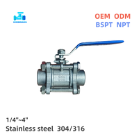 Vannes à boisseau sphérique manuelles mâles et femelles en acier inoxydable et acier au carbone de haute qualité (1/4'' à 4'') pour gaz/eau/huile/vapeur, OEM/ODM