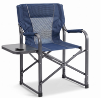 Chaise de jardin pliable portable, légère, moderne, pour le camping en plein air, avec table latérale et pochette de rangement