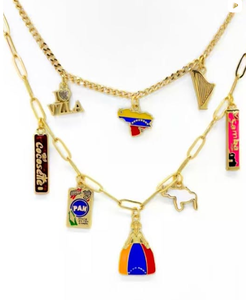 Conjunto de Collar con Colgante de Cobre Estilo Bohemia con Cadena de Eslabones para Hombre y Mujer, Diseño de Mapas de Venezuela, Regalo de Joyería - Product Image 5