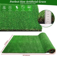 Césped Artificial Resistente al Agua con Altura de Pelo Personalizable para Jardín, Patio Trasero, Campo Deportivo y Paisajismo
