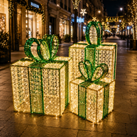 Guirlande lumineuse LED à cadre métallique certifiée UL CE SAA TUV IP65, ruban en PVC, nœud papillon, motif de boîte cadeau de Noël, lumière décorative