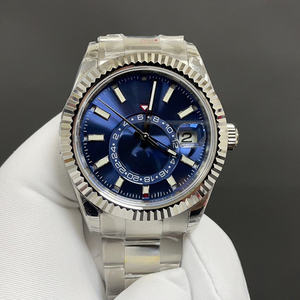 Lancement de produit phare 2026 - Montre homme haut de gamme - Boîtier blanc, cadran bleu, 42 mm - Qualité supérieure - Montre mécanique - Product Image 1