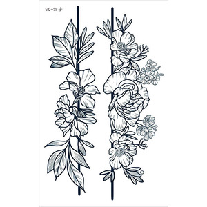 Pegatina de Tatuaje Semipermanente, Papel Impermeable para Brazo, Muñeca, Pierna, Cara, Diseño Tribal de Flores y Brazalete - Product Image 5