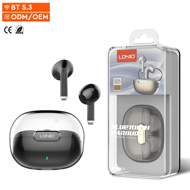 LDNIO T03 Original  Calling Noise Cancelling Portable Mini Sound Earbuds Wireless Headphones Hot Selling Fashion TWS Earphones