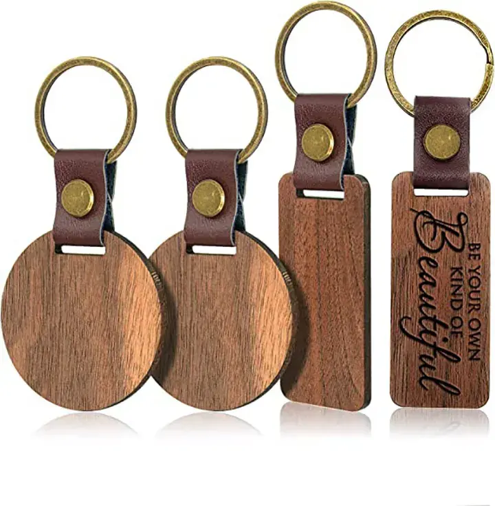 Porte-clés en bois avec Logo personnalisé, Logo vierge par Sublimation, Airtag personnalisé en vrac, vente en gros