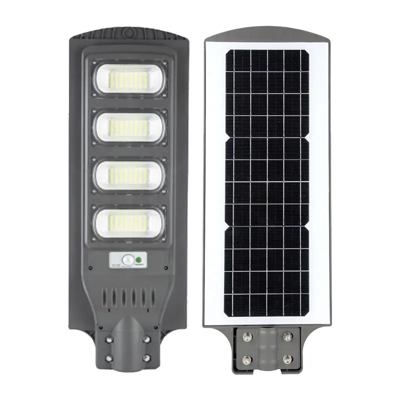 Dusk to dawn motion sensor all in one led solar street lights 120w with remote control