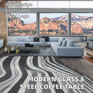 Muebles Modernos de Alta Calidad para Sala de Estar, Mesa de <span class=keywords><strong>Centro</strong></span> de Vidrio Templado con Patas de Acero Inoxidable, Garantía de 2-5 Años, Origen China - Product Image 3