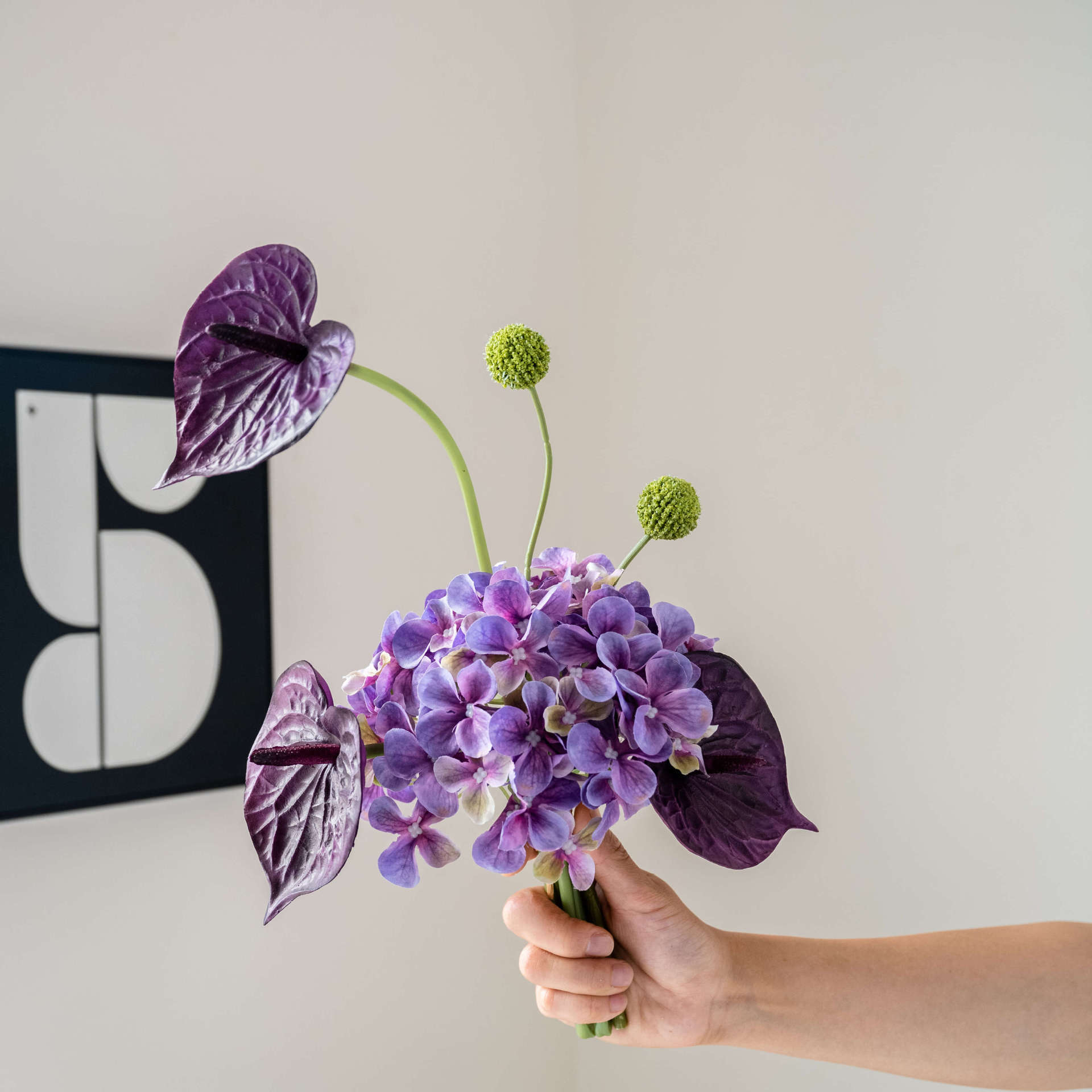 Autumn purple aisha hydrangea purple pu palm bouquet