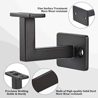 Supports en acier robustes thermolaqués, fixation murale carrée pour rampes d'escalier et étagères, support simple en acier inoxydable
