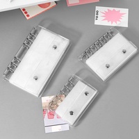 A6 Planner Binder Cover Clear Soft PVC Classers Silver Round 6 Ring Snap Button Loose Leaf Rechargeable Notebook Shell Protector