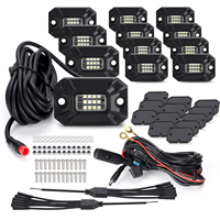Luces LED para Ruedas de 12 Pods, Color Único Rojo, Azul, Verde, Amarillo, IP68, Luces para Bajo Carrocería y Cavidades de Ruedas para 4x4, Todoterreno, Pickup, ATV, UTV