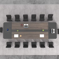 Grande table de conférence moderne en bois pour 12 personnes pour les réunions de bureau ou d'école Mobilier de bureau à la mode