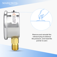 Custom Logo Stainless Steel Pressure Gauge Chemical Resistant Glycerin Filled Pressure Gauges