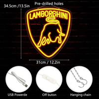 LED Neon Sports Car Logo Cross-border Heart Shape Bluetooth Remote Control IPX4 Waterproof Homekit Google Assistant Multi Colors