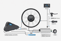 Kit moteur électrique à roue cassette sans balais 72V 3000W pour vélo électrique, écran LCD LED, batterie au lithium durable, conversion