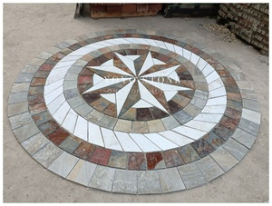 Mosaico in Ardesia Colorata Durevole all'Ingrosso, Medaglione Rotondo con Design Personalizzato, Pietra <span class=keywords><strong>per</strong></span> Pavimentazione Esterna e <span class=keywords><strong>Giardino</strong></span> - Product Image 6