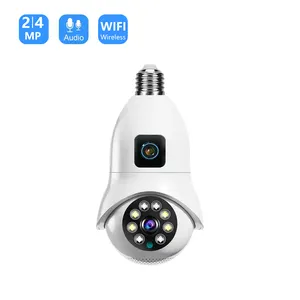 Indoor Security V380 Pro Wireless Wifi Smart Home Security 2/4MP Cctv Ptz Dual Lens Light Lamp Bulb Camera