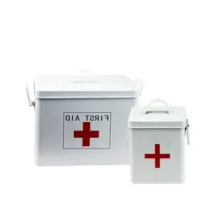 Custodia metallica per uso domestico scatola medica Kit di pronto soccorso per la conservazione sicura dei farmaci