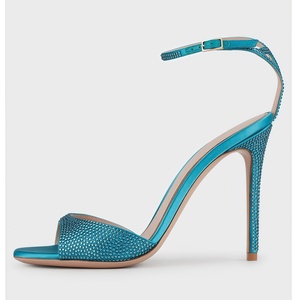 Sandalias de Tacón Alto, Ligeras, Elegantes y Sensuales, para Boda, con Punta Abierta, Correa de Tobillo con Hebilla, Cierre Deslizante, para Uso en Exteriores de Verano - Product Image 1