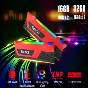 Original Novo <span class=keywords><strong>DDR4</strong></span> RGB RAM Gaming Memory 8GBX2 16GBX2 32GB 3200Mhz XMP 3600Mhz pela Ramsta Wolverine Series para Desktop ODM OEM - Product Image 2