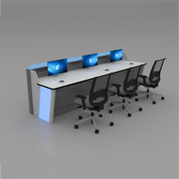 Console de centre de commande pour aéroport - Design moderne, structure en acier haute résistance avec gestion des câbles dissimulée et fonctionnalités réglables
