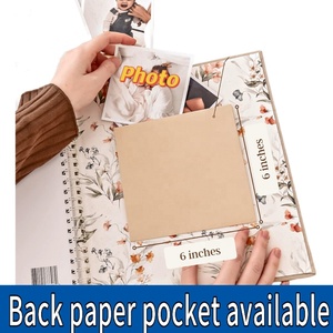 Venta al por mayor de lino personalizado encuadernado en espiral libro de recuerdos para bebés de tapa dura álbum de recortes Diario para bebés - Product Image 5